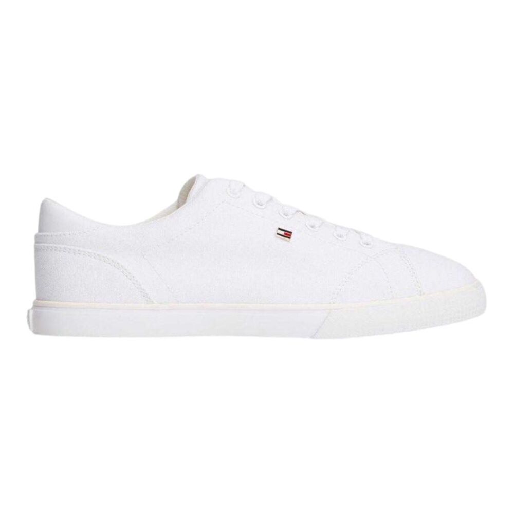 Tommy Hilfiger Womens/Ladies Flag Logo Canvas Flat Sneakers / White